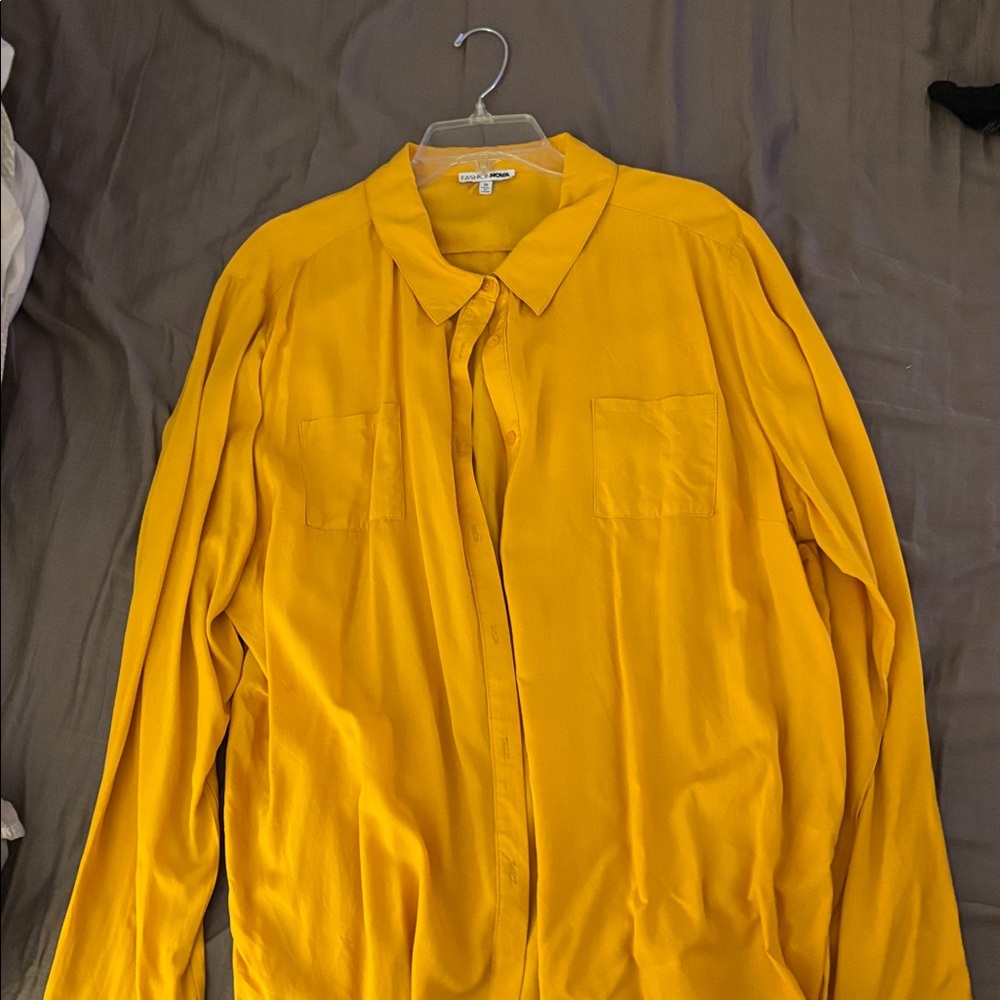 Vibrant Yellow Button-Up Shirt